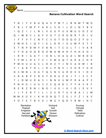 Banana Farming Word Search