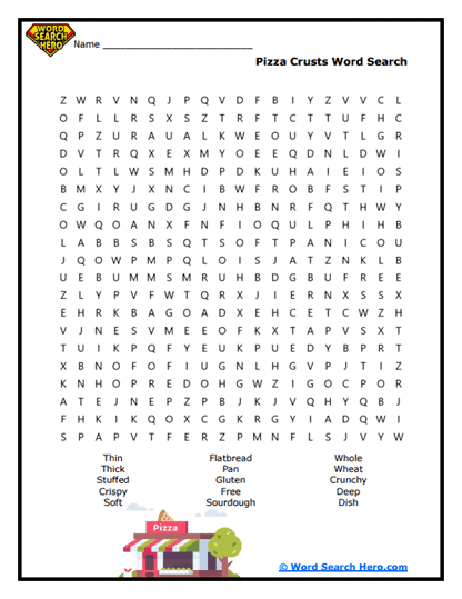 Pizza Tools Word Search