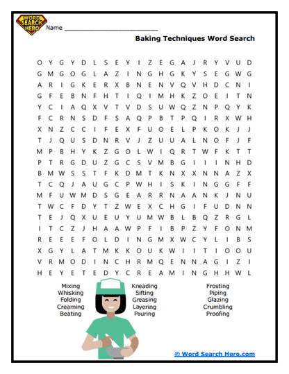 Bake Basics Word Search