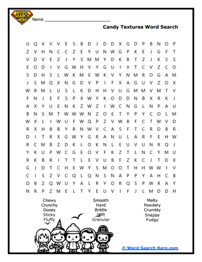 Texture Trek Word Search