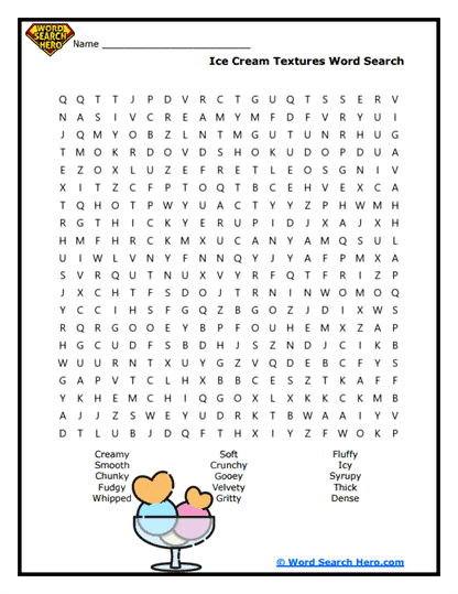 Texture Trek Word Search