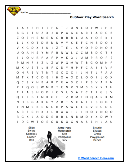 Outdoor Fun Word Search