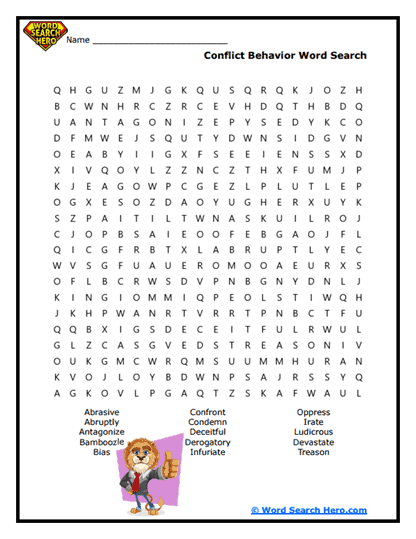 Conflict Awareness Word Search