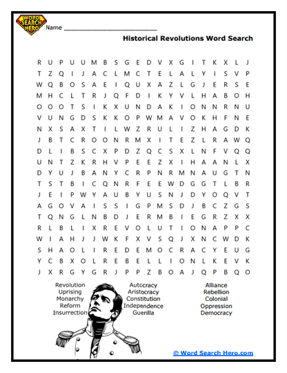 Revolution Quest Word Search