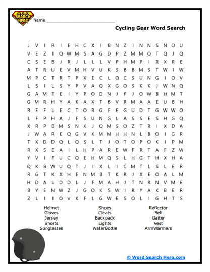 Cycling Essentials Word Search