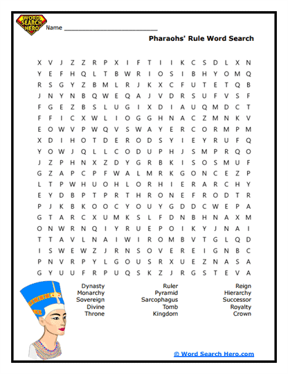 Pharaoh's Power Word Search