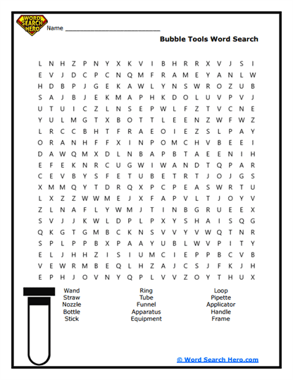 Bubble Tools Word Search