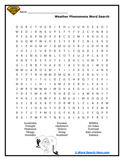 Wild Weather Word Search