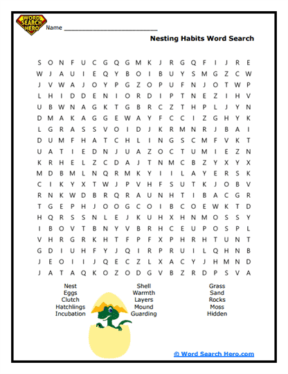 Nest Builders Word Search