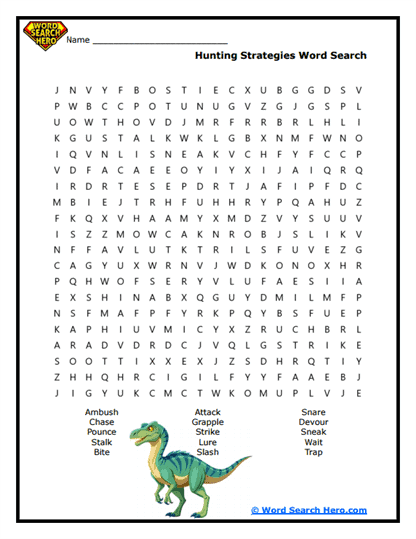 Predator Tactics Word Search