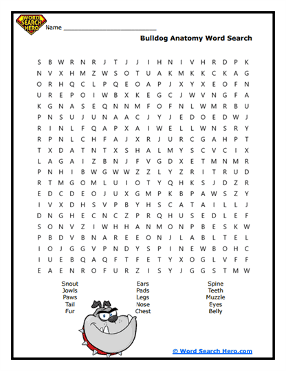 Bulldog Word Searches