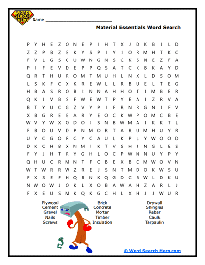 Building Blocks Word Search