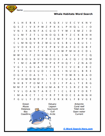 Ocean Homes Word Search