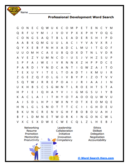 Professional Development Word Search