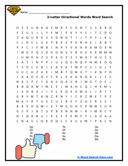 Directional Dash Word Search