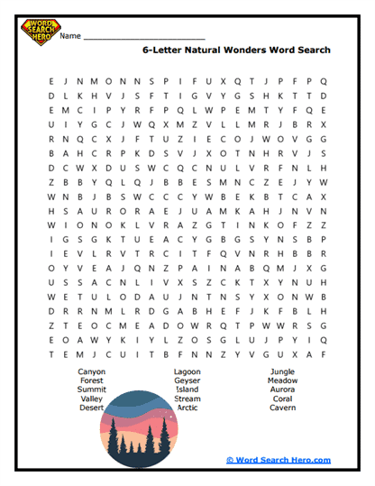 6-Letter Words Word Searches