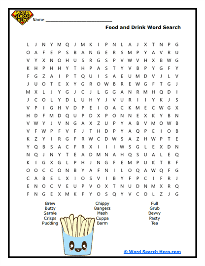 Tasty Terms Word Search