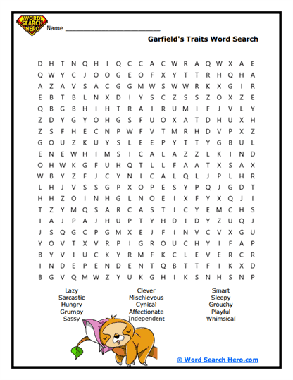 Feline Traits Word Search