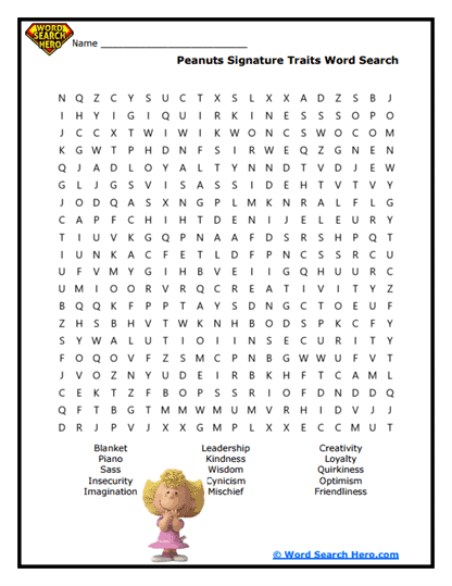 Trait Trek Word Search