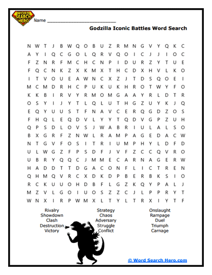 Battle Fury Word Search