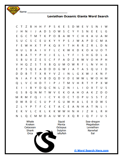 Oceanic Giants Word Search