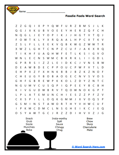 Foodie Words Word Search