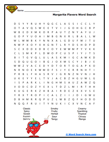 Flavor Frenzy Word Search