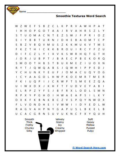 Texture Trek Word Search