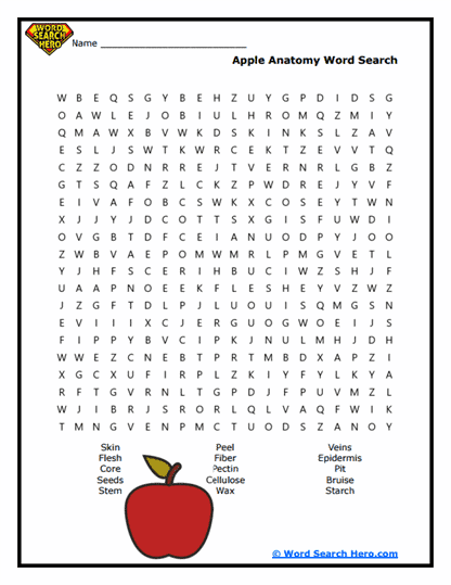 Apple Parts Word Search