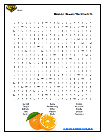 Flavor Burst Word Search