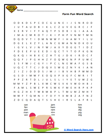 Farmyard Fun Word Search