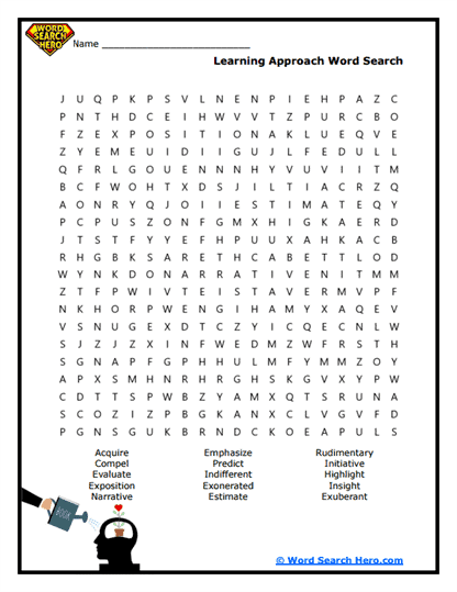 Learning Mindset Word Search