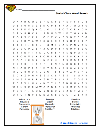 Class Divide Word Search