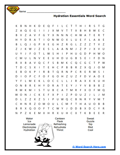 Thirst Quenchers Word Search