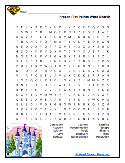 Disney Princess Movies Word Searches
