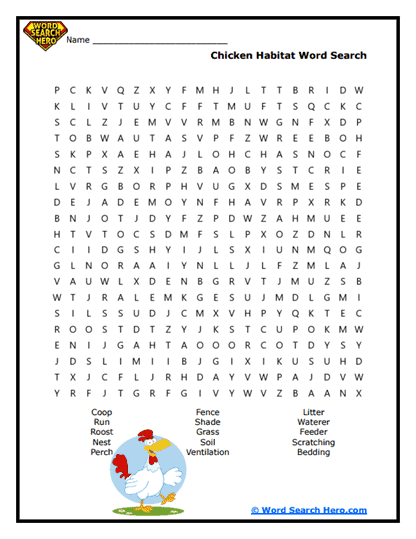 Clucking Predators Word Search