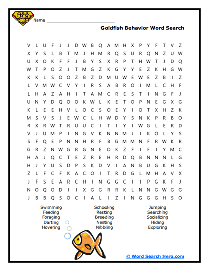 Fishy Actions Word Search