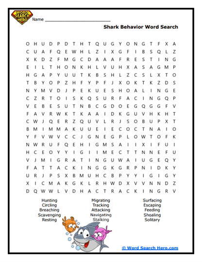 Chomper Behavior Word Search