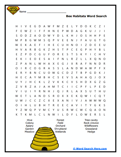 Buzzing Homes Word Search