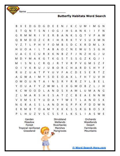 Petal Glider Homes Word Search