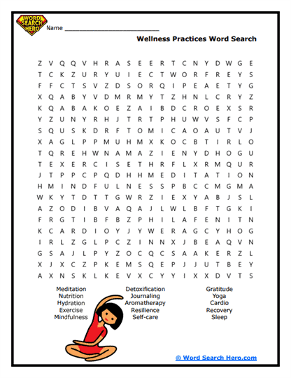 Healthy Habits Word Search