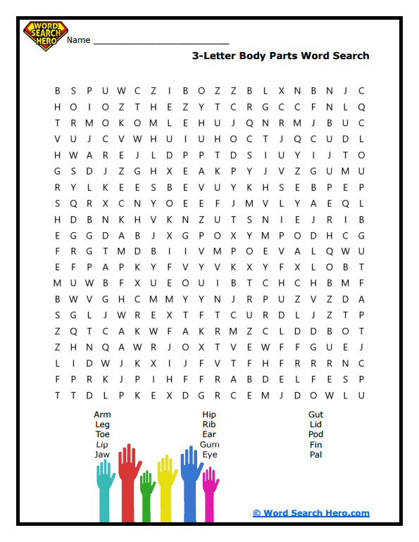 Body Basics Word Search