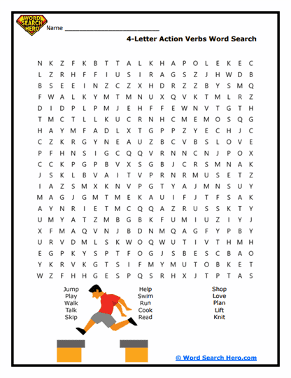 Action Finder Word Search