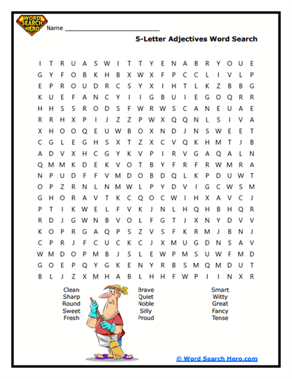 Adjective Adventure Word Search