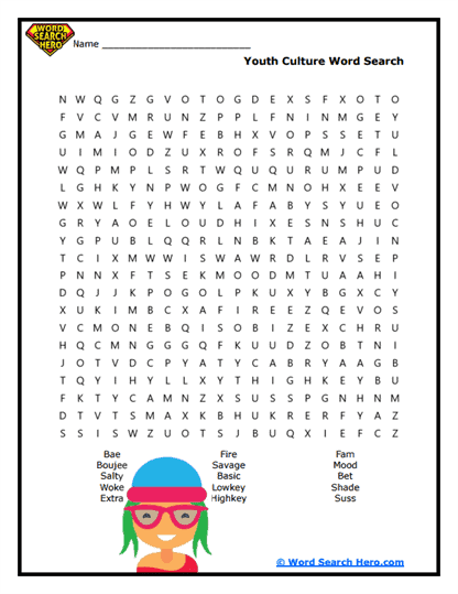 American Slang Word Searches