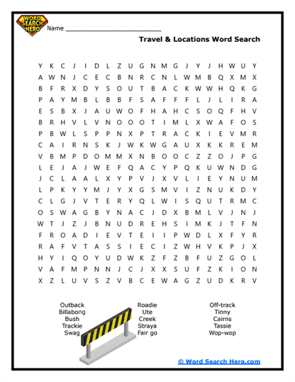 Travel Talk Word Search