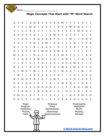 Magical Meanings Word Search