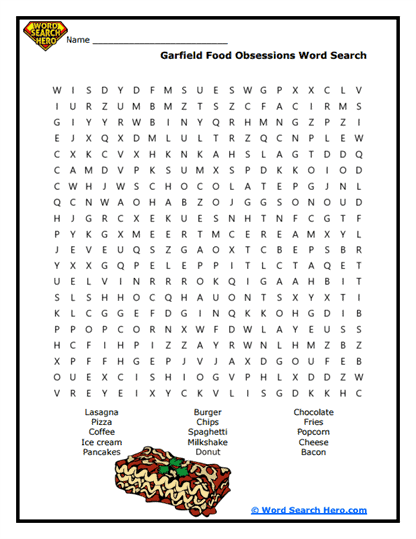 Food Frenzy Word Search