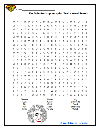 Funny Features Word Search