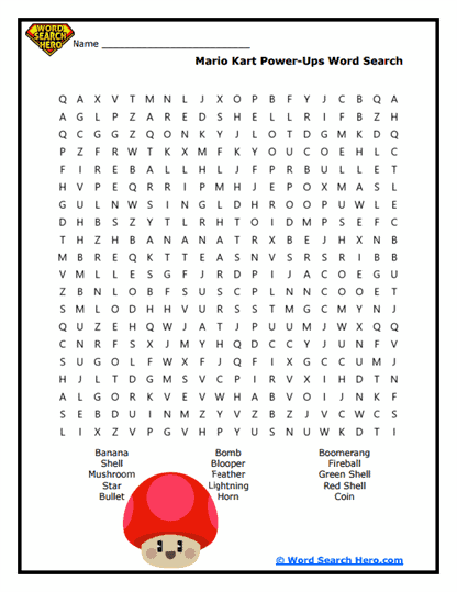 Power-Up Hunt Word Search